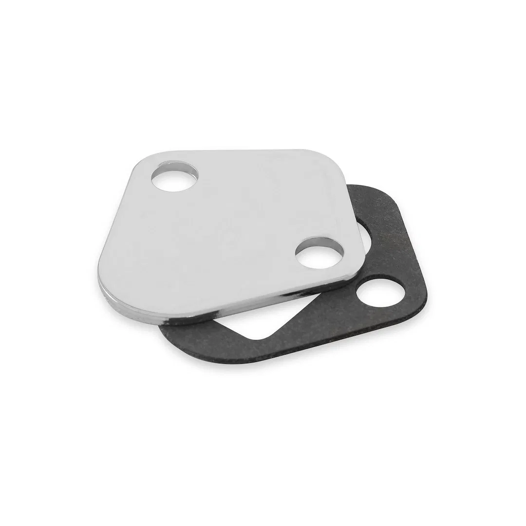 1516 – MR GASKET Fuel Pump Block Off Plate, Silver With Gasket